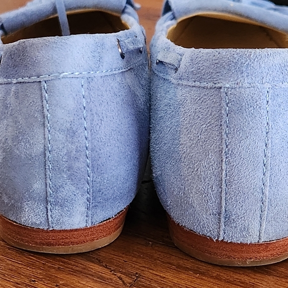 Ann Taylor Suede NuBuck Di Lauro Ballerina Flats Size 9.5 Color Blue - Picture 9 of 9